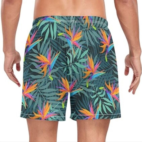 NWT Maamgic Swim Trunks Med Mesh Liner Drawstring, Elastic Waist - Picture 2 of 9